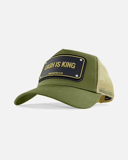 CASH IS KING - OLIVE GREEN - RUBBER CAP