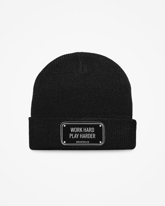 Work Hard - Rubber Beanie